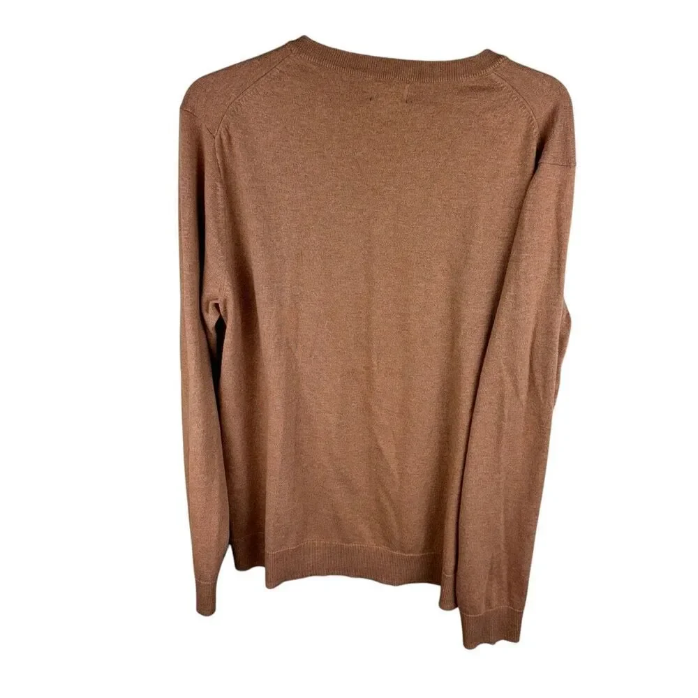 Old‎ Navy Men XL V Neck Brown Sweater Pullover Long Sleeve